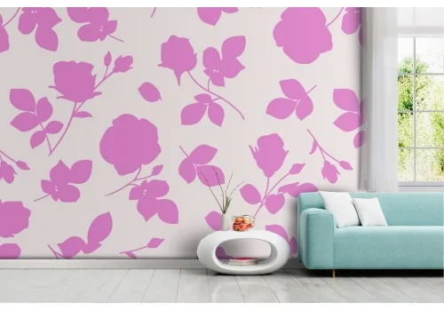 Modern nature stylized roses wallpaper.