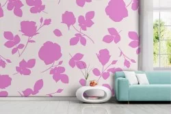 Modern nature stylized roses wallpaper.