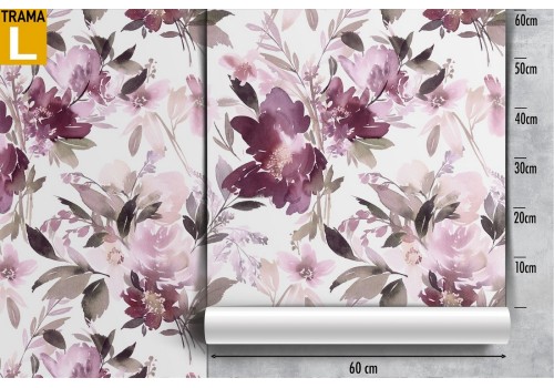 Modern nature wallpaper with purple and pink flowers. 2