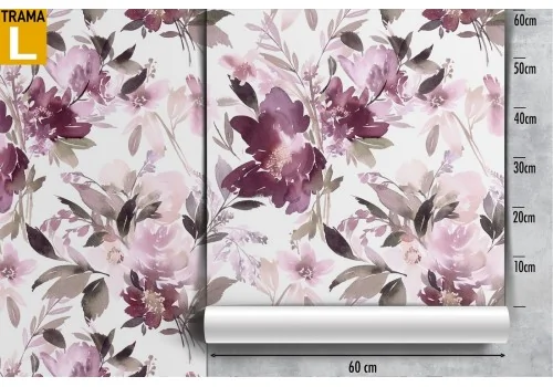 Modern nature wallpaper with purple and pink flowers. 2