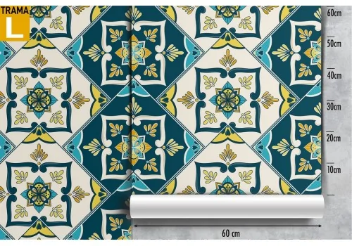 Geometric tile pattern vintage wallpaper. 2