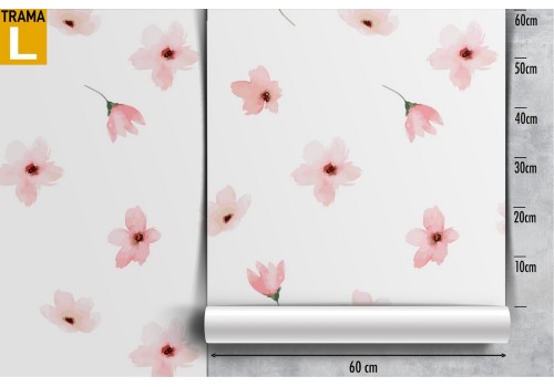 Wallpaper pink stylized flowers nature minimal pattern. 2