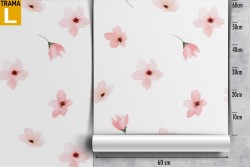Wallpaper pink stylized flowers nature minimal pattern.