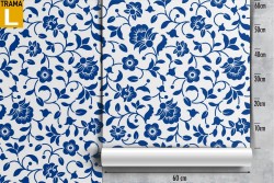 Carta da Parati fiori vintage natura stilizzata.