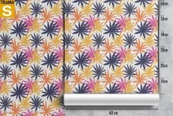 Carta da Parati Design e Stili Flora e Fauna Foglie Stilizzata Tropicale