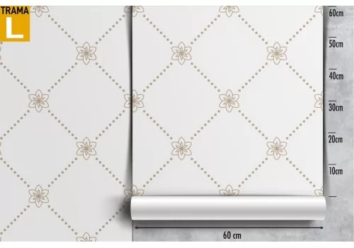 Carta da Parati decorazione geometrica vintage fiori stilizzati. 2