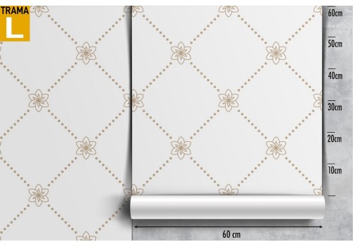 Wallpaper with vintage geometric decoration and stylized flowers. 2