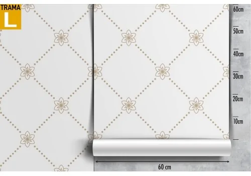 Wallpaper with vintage geometric decoration and stylized flowers. 2