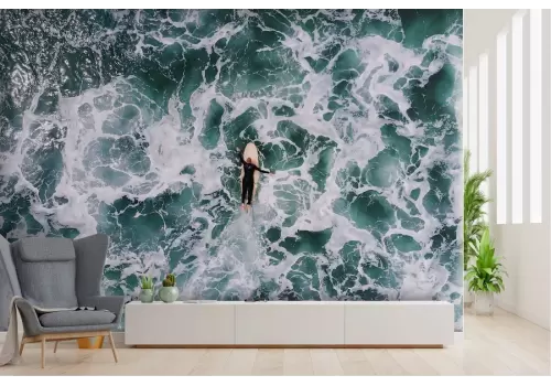 Carta da Parati surfista oceano onde