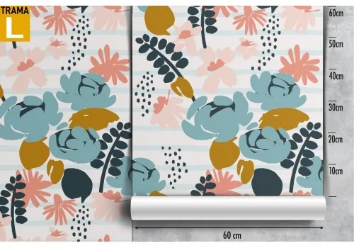 Modern abstract wallpaper with flowers and leaves. 2