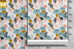 Carta da Parati Astratta Foglie Moderna Natura