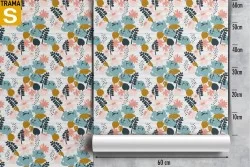 Carta da Parati Design e Stili Flora e Fauna Astratta Foglie Moderna Natura