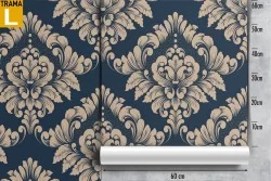 Elaborate refined vintage damask wallpaper.