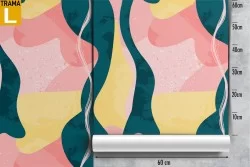 Modern abstract wallpaper in pink and yellow colors.