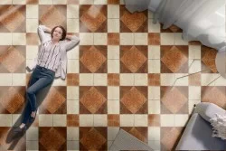 Carta da Parati superficie mattonelle marmo vintage.