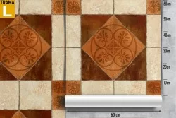 Vintage marble tile wallpaper surface.