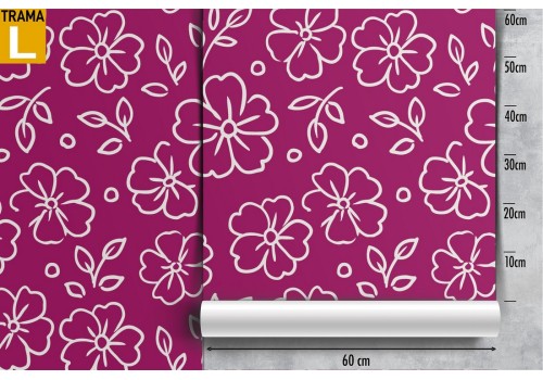 Modern nature wallpaper with stylized fuchsia flowers. 2