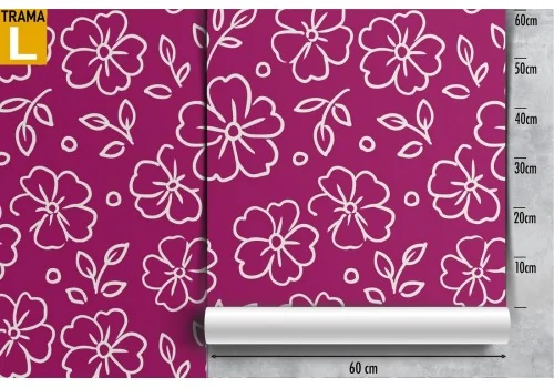 Modern nature wallpaper with stylized fuchsia flowers. 2