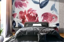 Abstract roses wallpaper modern nature flowers.