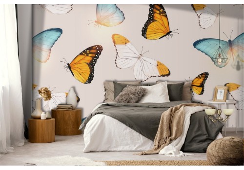 Modern nature animal butterflies wallpaper.