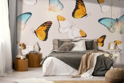 Modern nature animal butterflies wallpaper.
