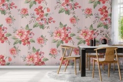 Carta da Parati rose fiori natura vintage.