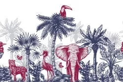 Wallpaper Design and Styles Flora and Fauna Trees Animals Tropical Nature