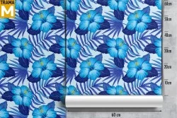 Tropical Nature Flowers Leaves Wallpaper