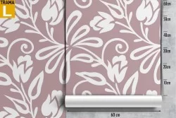 Wallpaper with stylized flowers and leaves modern nature.