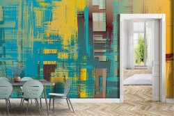 Abstract painted wallpaper modern design.
