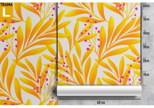 Modern nature wallpaper with orange leaves. 2