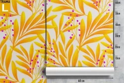 Modern nature wallpaper with orange leaves.