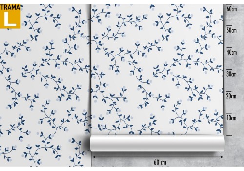 Vintage blue stylized flowers wallpaper. 2