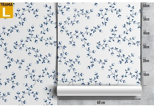 Vintage blue stylized flowers wallpaper. 2