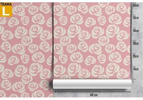 Modern nature wallpaper with stylized pink flowers. 2
