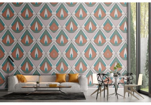 Abstract vintage geometric wallpaper decoration.