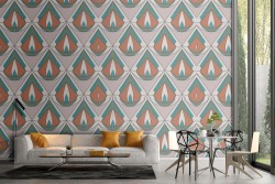 Abstract vintage geometric wallpaper decoration.