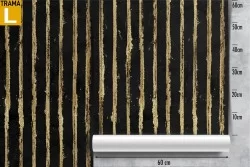Carta da Parati righe oro e nero design luxury.