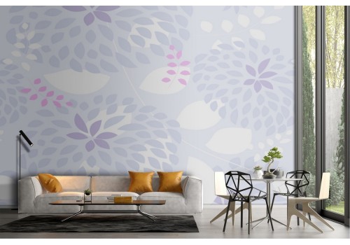 Wallpaper with stylized flowers and leaves nature.