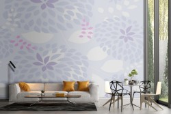 Wallpaper with stylized flowers and leaves nature.