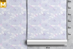 Stylized Modern Wallpaper with Flowers and Leaves