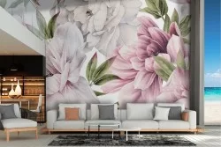 Vintage flowers wallpaper composition nature illustration