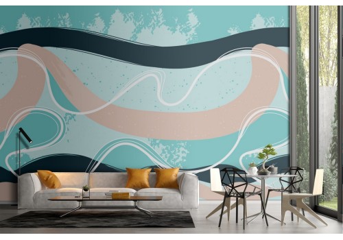 Abstract modern waves wallpaper decoration.