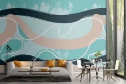 Abstract modern waves wallpaper decoration.