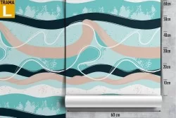 Abstract modern waves wallpaper decoration.