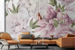 Vintage flowers wallpaper composition nature illustration