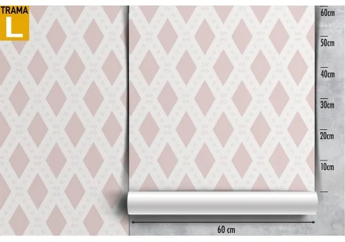 Geometric diamond pink wallpaper decoration. 2