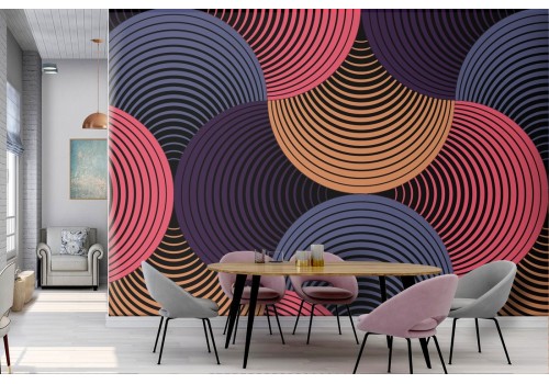 Abstract wave wallpaper from the '70s vintage.