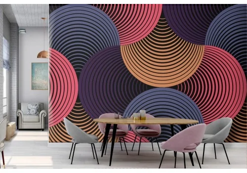 Abstract wave wallpaper from the '70s vintage.