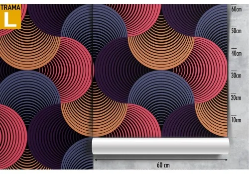 Abstract wave wallpaper from the '70s vintage. 2